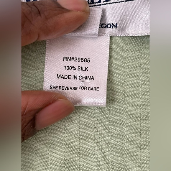 Pendleton 100% Silk Skirt Suit Size 12 Color Light Green Career Formal - Picture 9 of 15